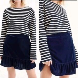 J. Crew Blue Velvet Skirt